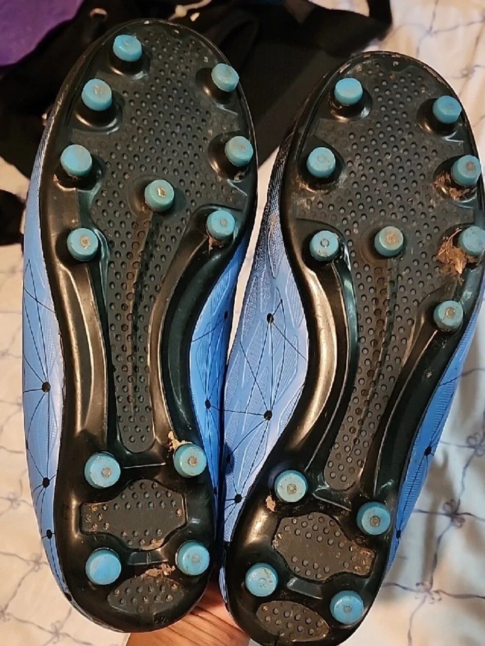 Men's Black and Blue Athletic Lace & Strap Sneakers